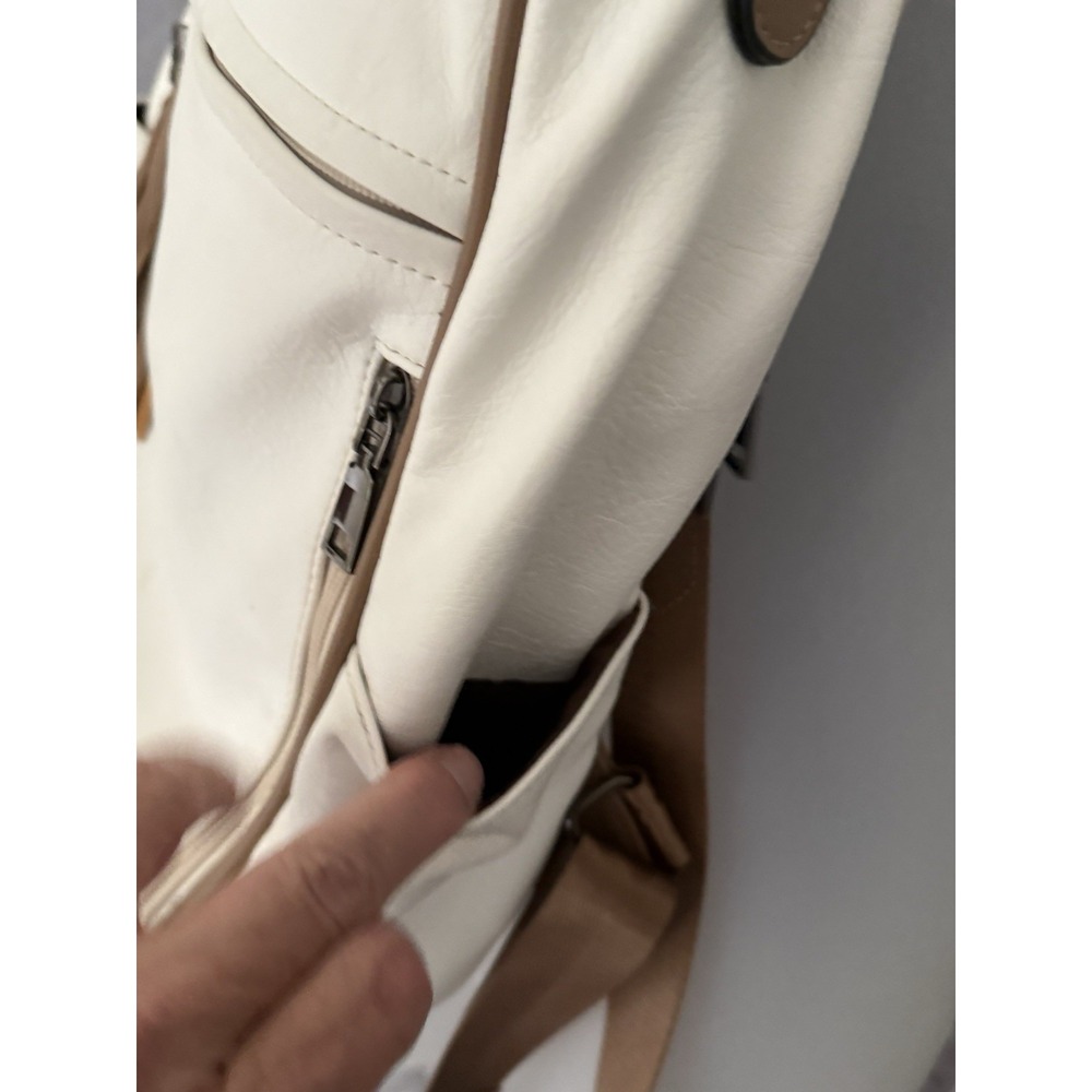 Fadeon Backpack Purse White Large Leather Laptop Bag Travel Carry On Outdoors - Picture 10 of 15